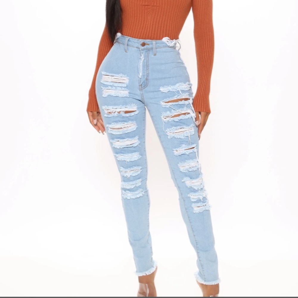Distressed jeans